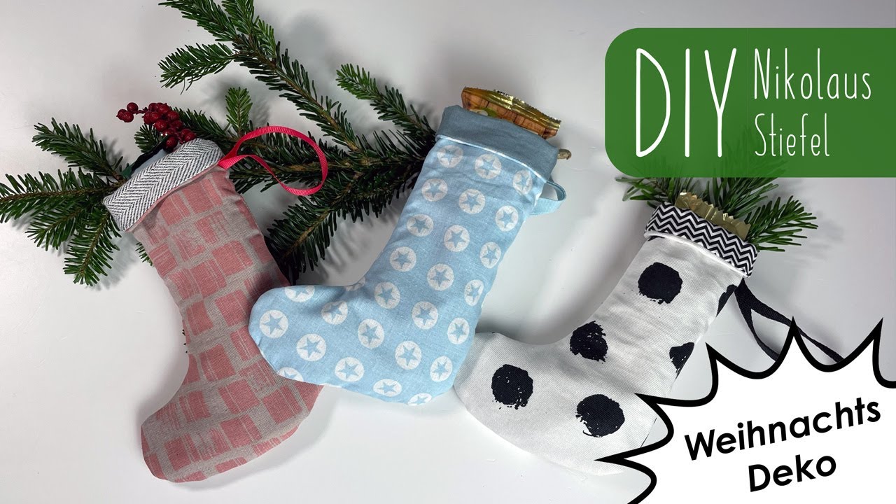 DIY Nikolaus Stiefel selber nähen | Socken für den Kamin | Adventsdeko | Weihnachtsmann