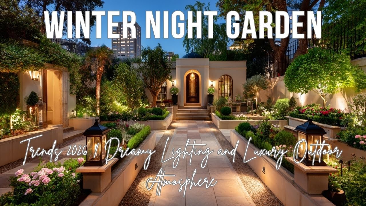 Winter Night Garden Trends 2026  Dreamy Lighting and Luxury Outdoor Atmosphere