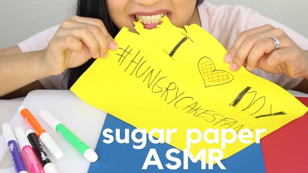 ASMR Edible Paper and Marker EATING SOUNDS NO TALKING