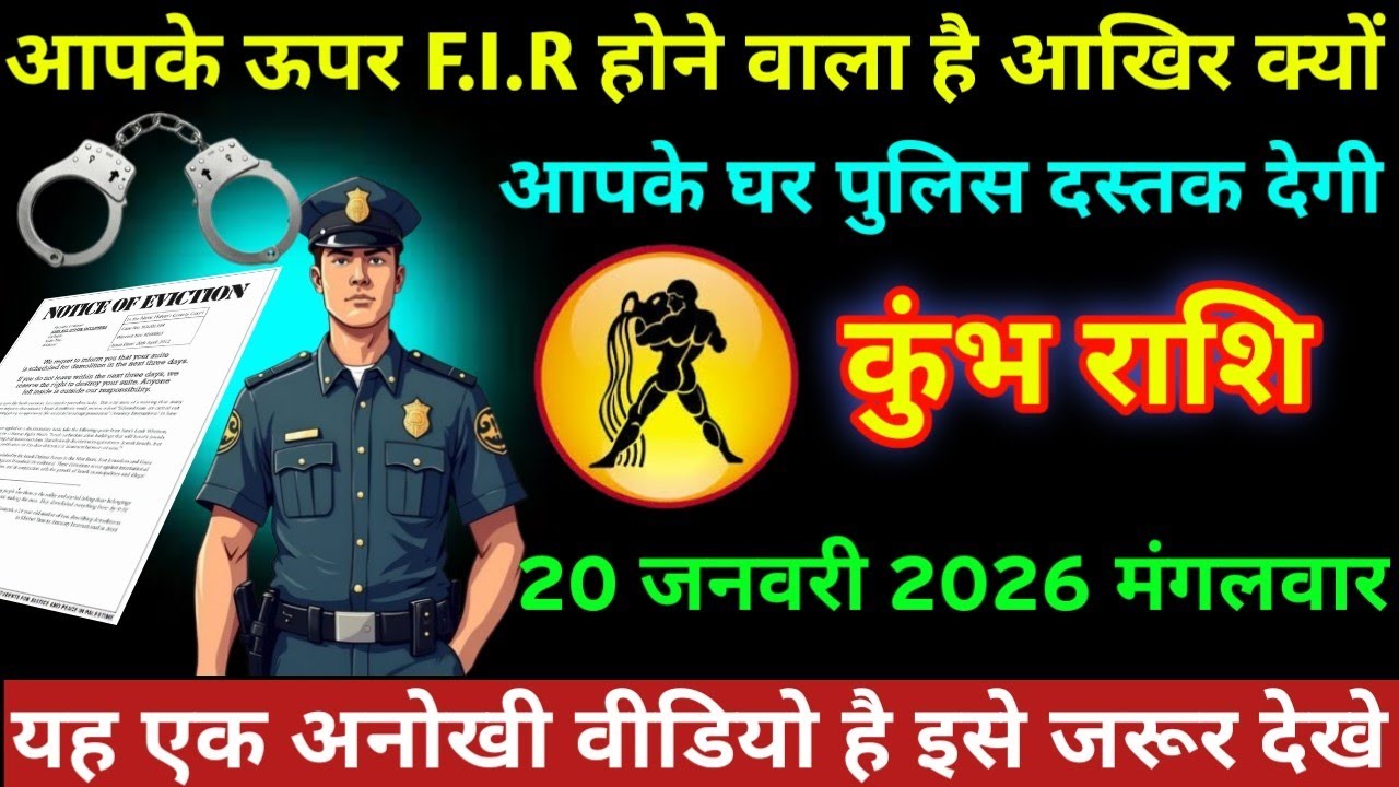 #कुंभ राशि आपके ऊपर F.I.R होने वाला है आखिर क्यों आपके घर पुलिस दस्तक देगी 20 जनवरी 2026 मंगलवार