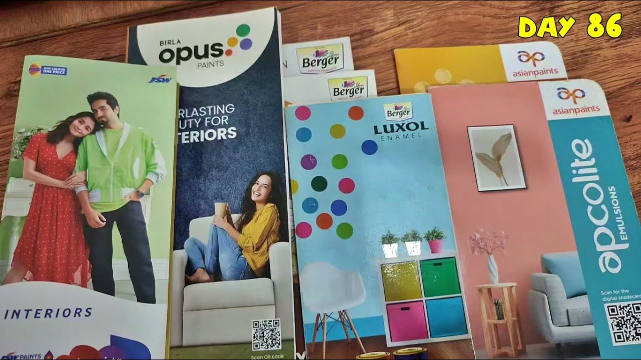Berger, Asian Paints, Birla Opus Color Selection Chart for House Paint | Home Construction Day 86