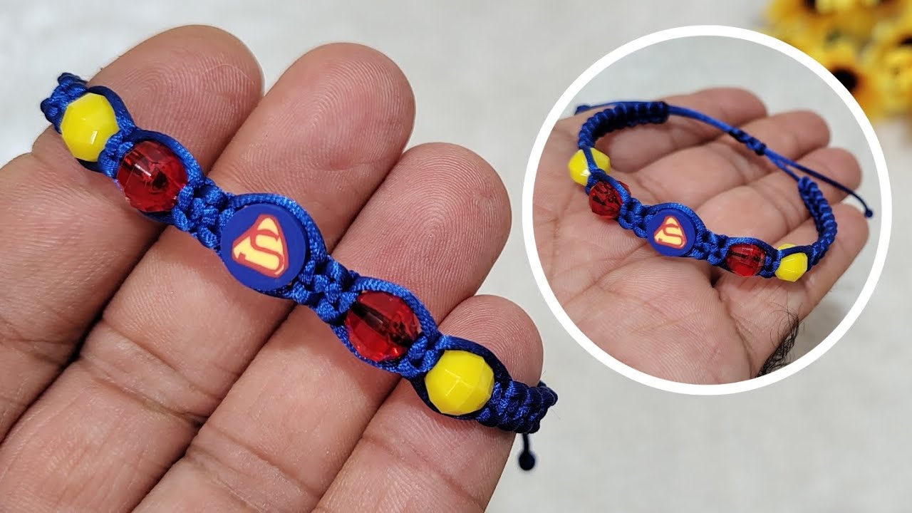 PULSEIRA INFANTIL em MACRAMÊ SUPERMAN | Muito fácil | 