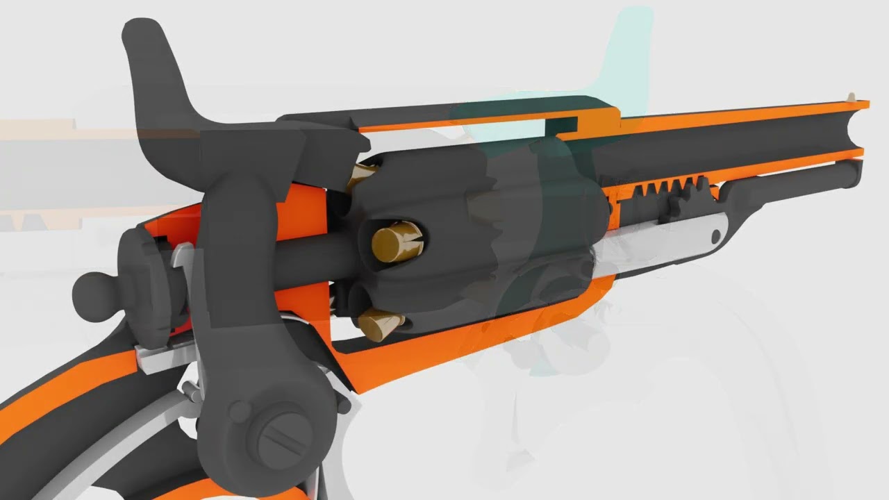 Colt 1855 Sidehammer (Root) Revolver Animation