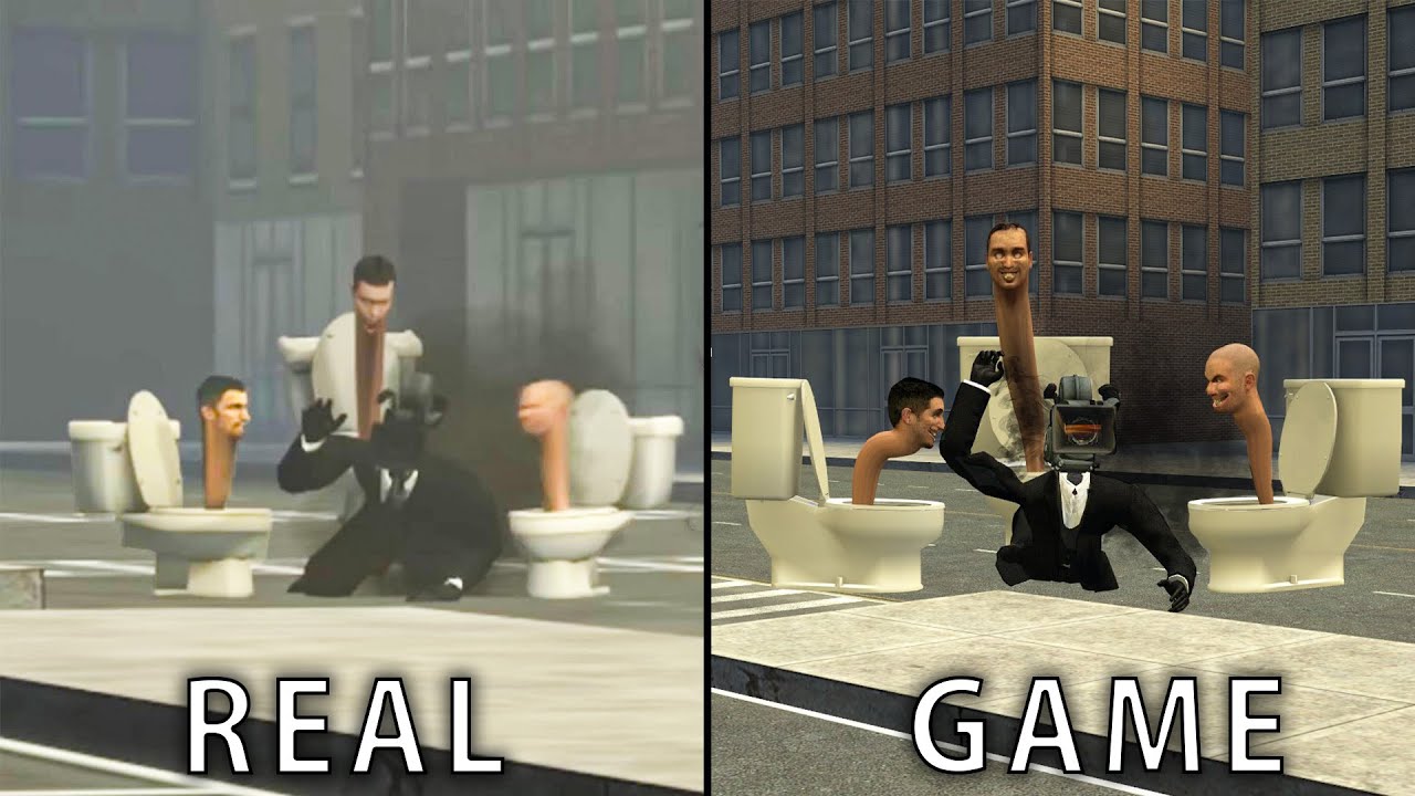 Skibidi toilets battles REAL VS GAME (Titan Cameraman, TV Men, Titan Speakerman, TV Woman, G-MAN)
