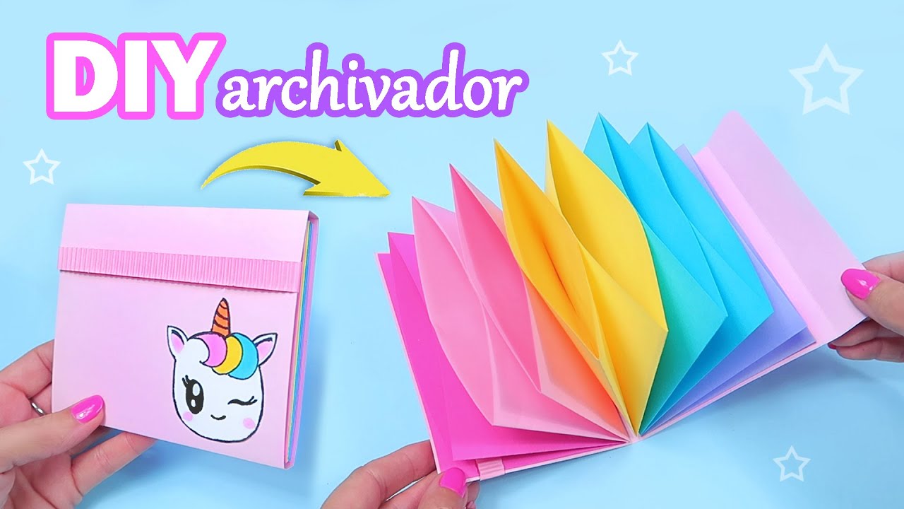 DIY Archivador de Papel 🦄  Manualidades con Papel - DIY para la Escuela