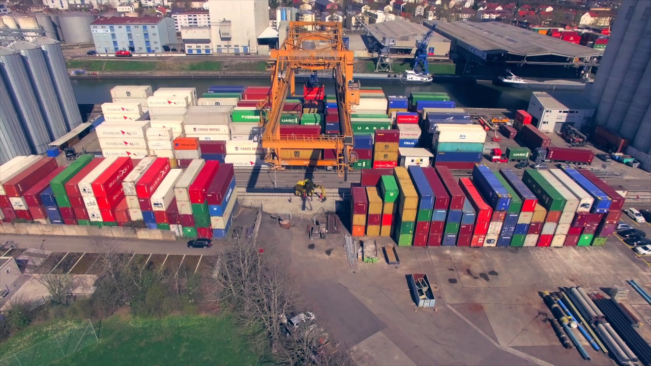 Dji Phantom 3 Professional Flight Sky Basel Hafen Container