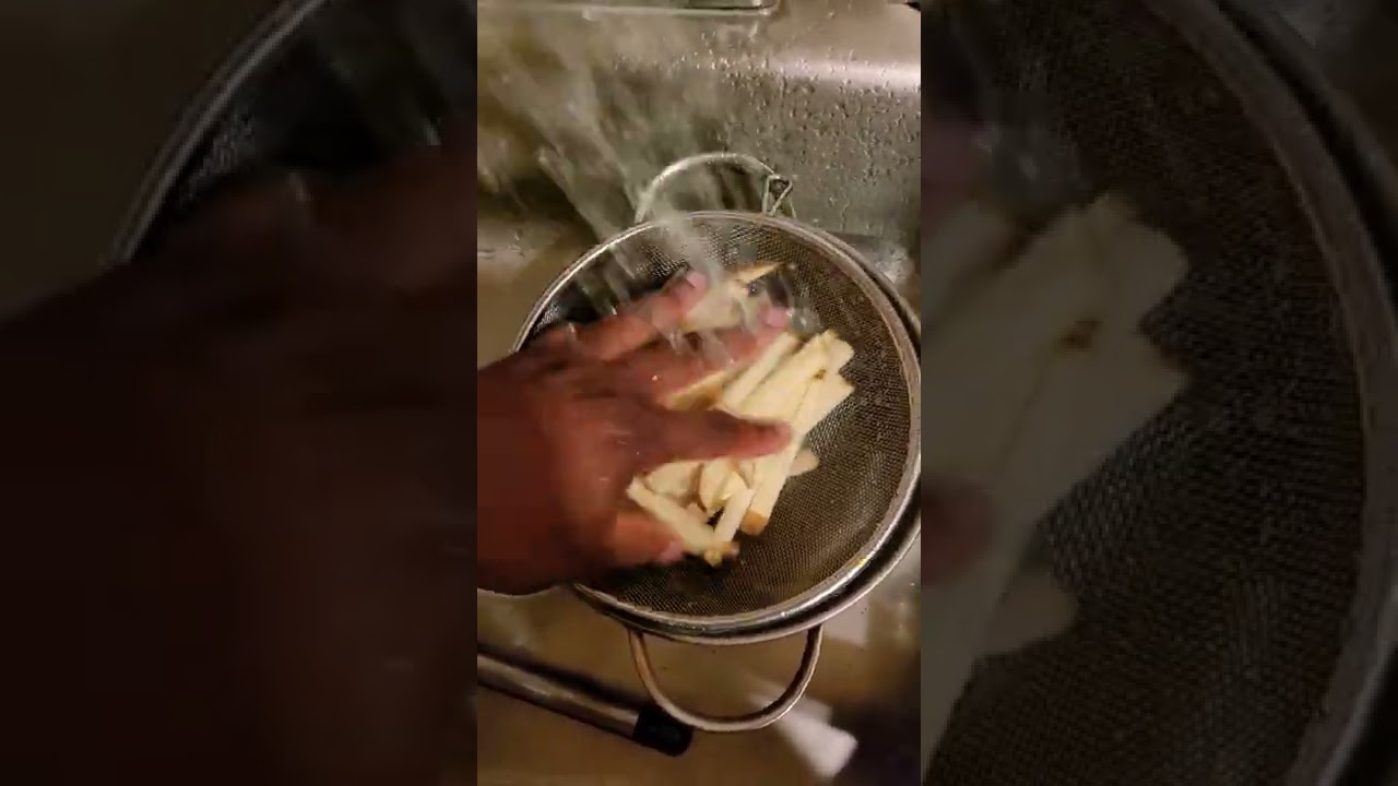 How do I get Starch off of potato? #Fries #cooking #starch