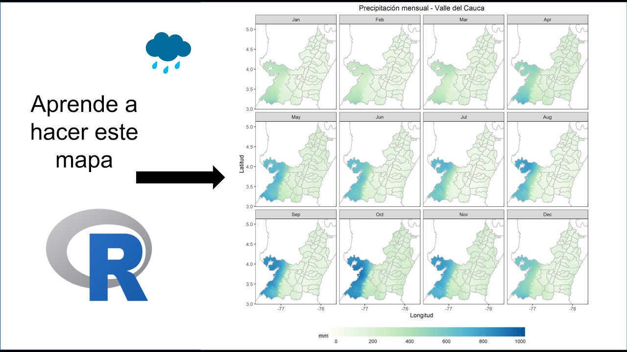 ¿Cómo hacer un mapa de precipitación desde enero a diciembre en R? - Tutorial R - SIG