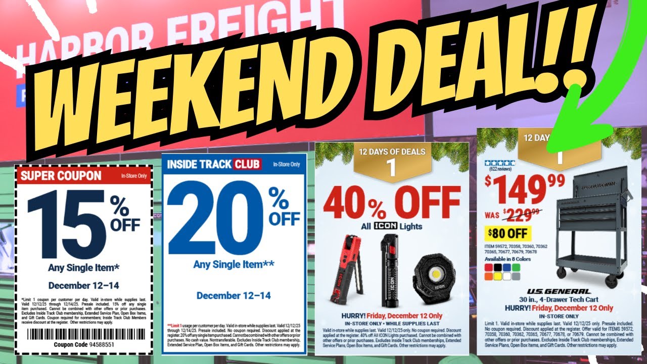 Harbor Freight Weekend Deal Update &mdash; ICON Lights & Tech Cart Confirmed