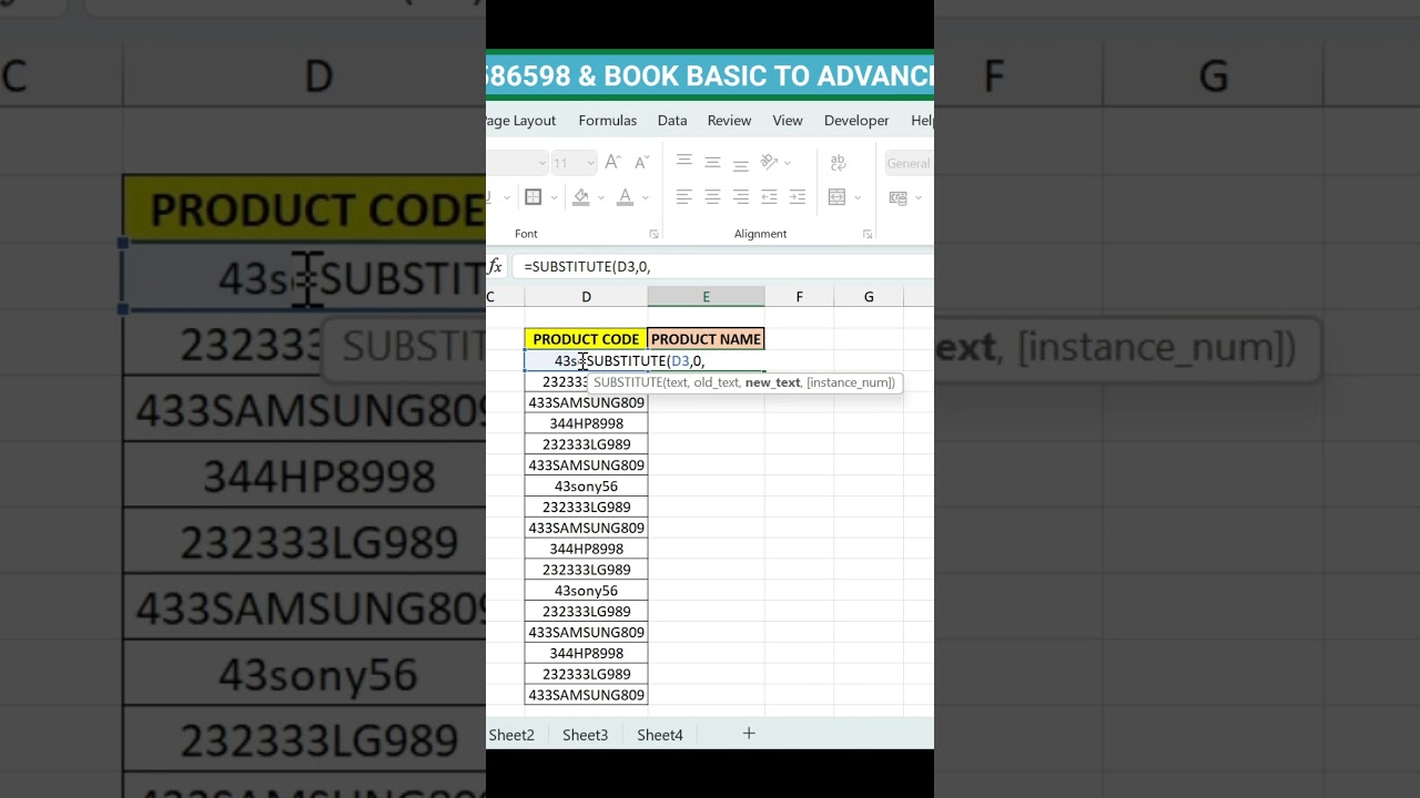 Excel Substitute Formula Best Example On Real Time Work