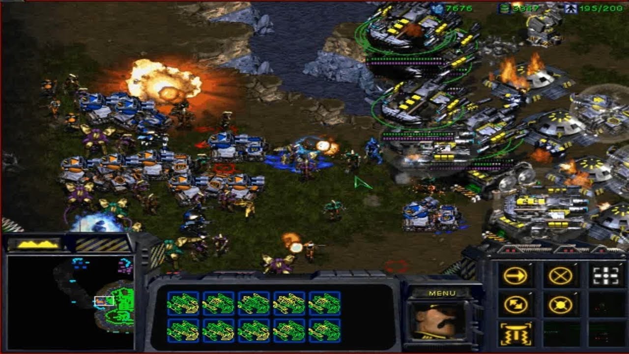 StarCraft: Brood War - Terran vs 2 Terran/3 Protoss/2 Zerg (vs 7 computers ) Map: Big Game Hunters