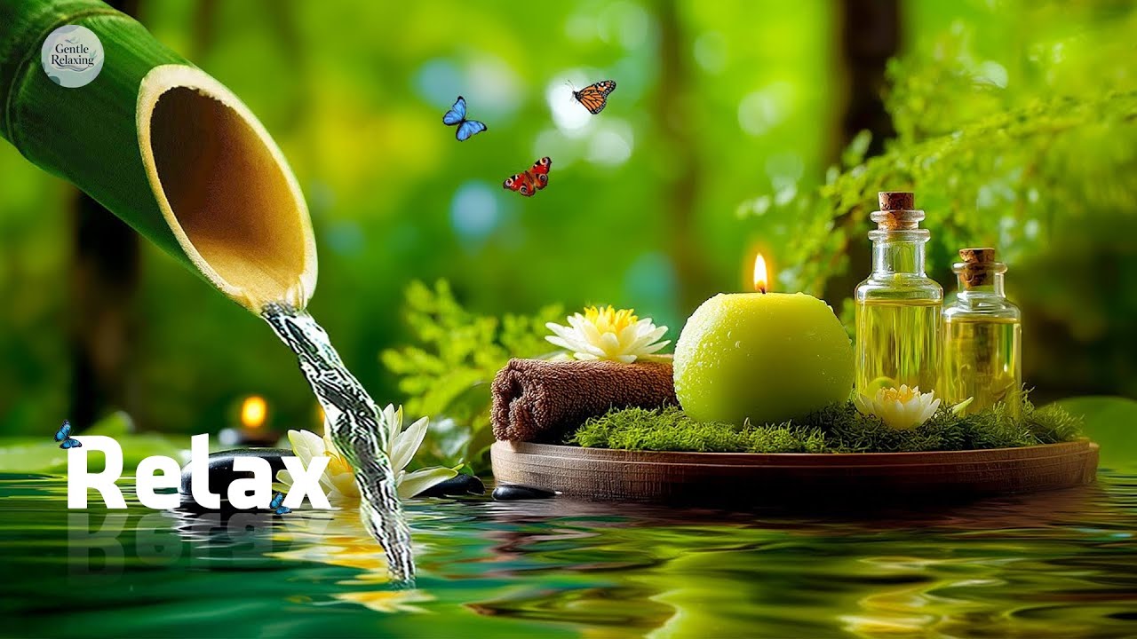Soothing Spa Piano Music 🌿 Relaxing Sleep Music & Nature Sounds, Bamboo Water Fountain, Calm Music