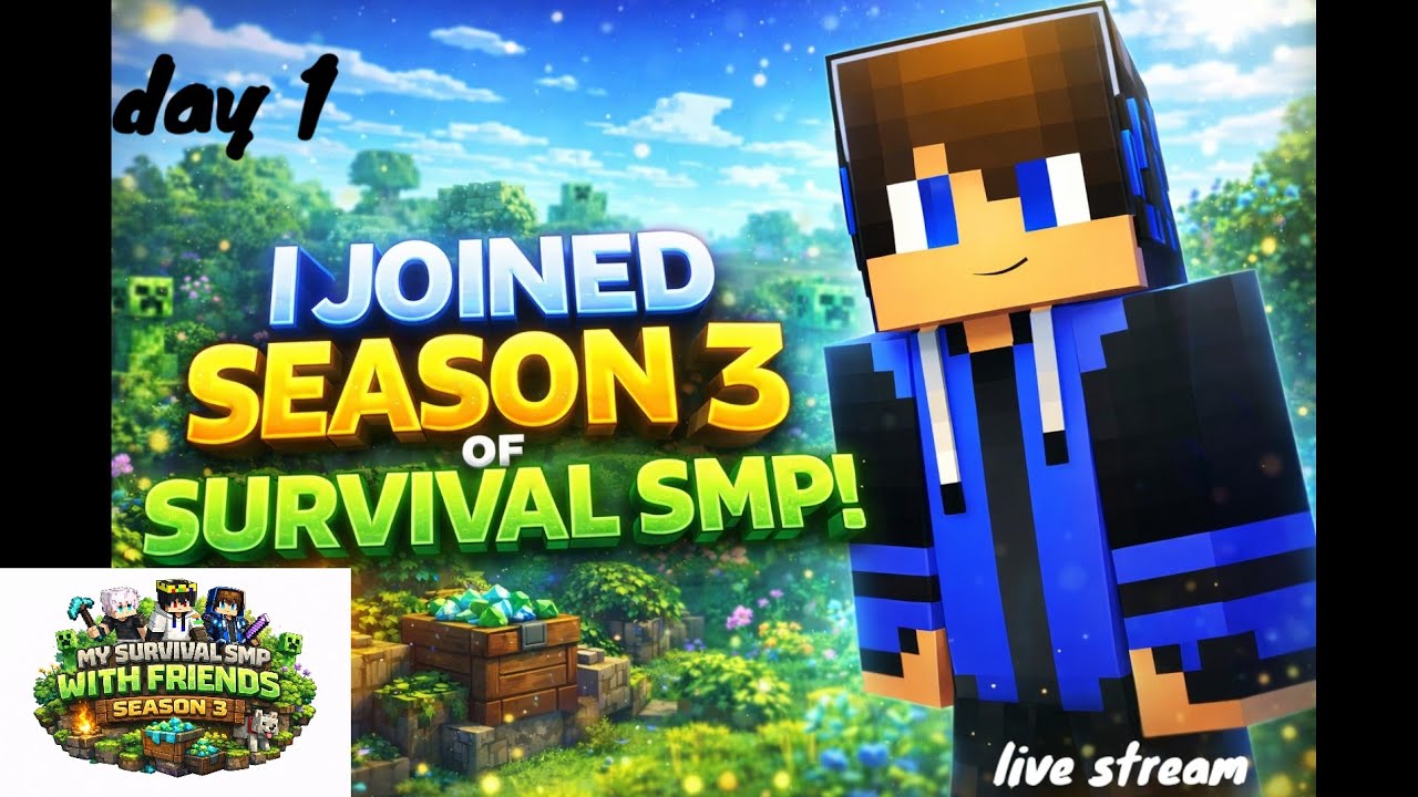 MysurvivalSMPwithfriends season 3 start day 1 #live stream subscriber only