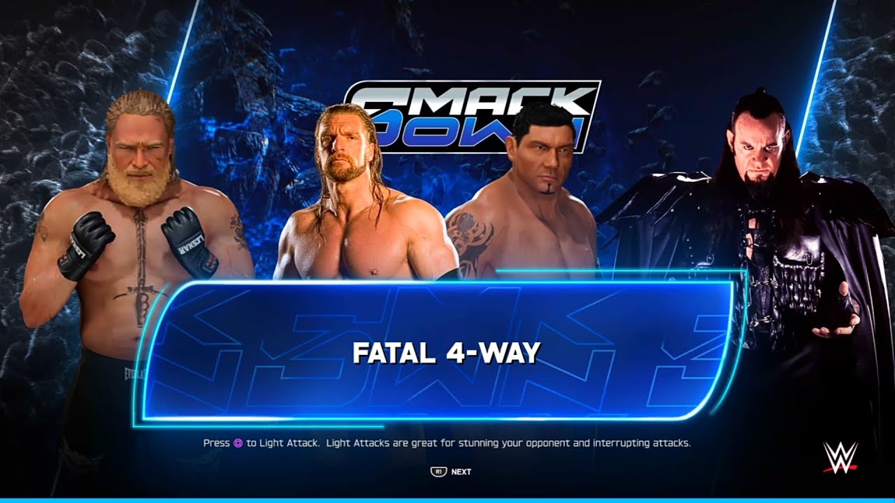 WWE 2K25: Brock Lesnar vs Undertaker vs Triple H vs Batista | Fatal 4-Way Match