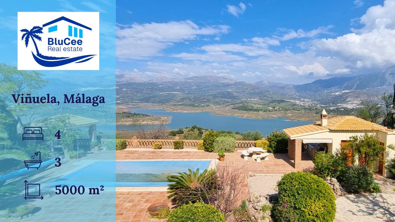 Independent villa in Viñuela with stunning lake views