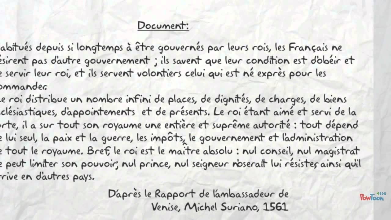 L'émergence du roi absolu (I)