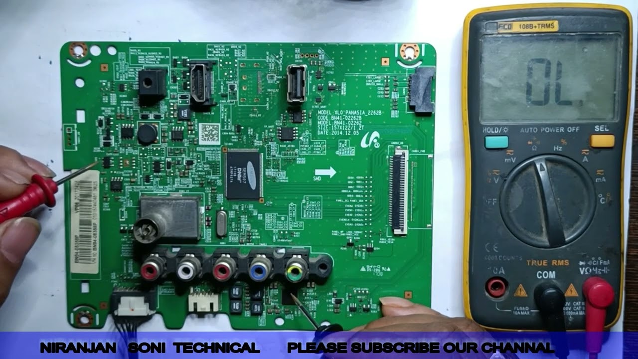 Samsung LED TV motherboard voltage testing usely for dead/standby fault repair for beginners
