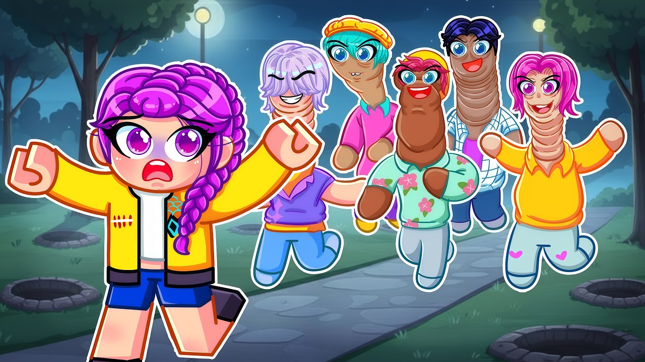 5 HUNGRY WORM SAJA BOYS CHASE RUMI in Roblox! | Kpop Demon Hunters