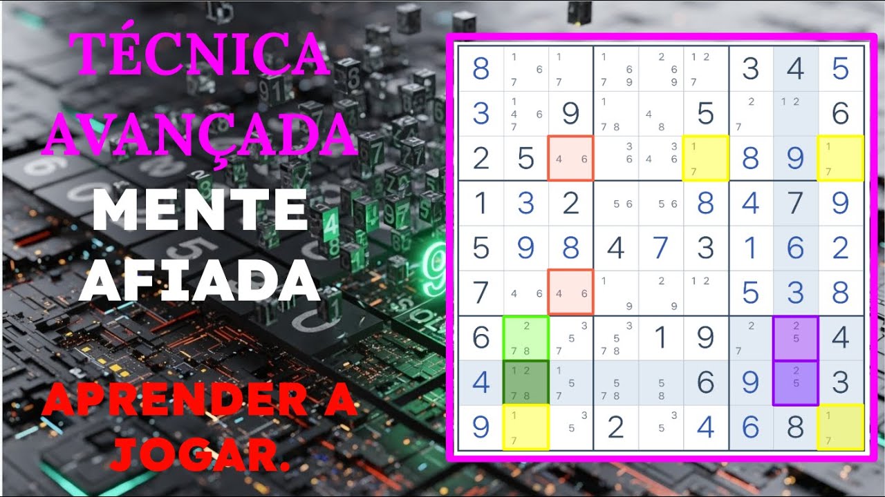 SKYSCRAPER, PAR EXCLUDENTE E PAR OCULTO PARA RESOLVER UM SUDOKU NÍVEL DIFÍCIL. ACOMPANHE A SOLUÇÃO.