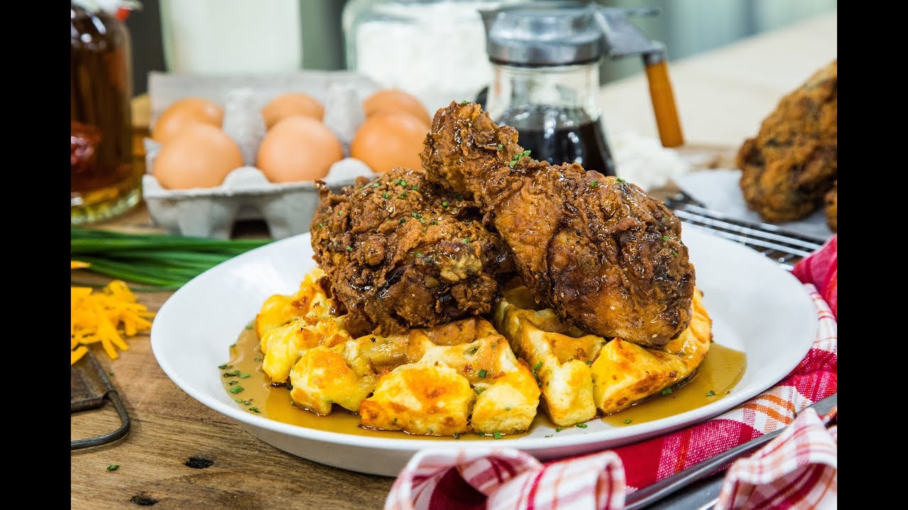 Buttermilk Fried Chicken with Cheddar Chive Waffles - Hallmark Channel