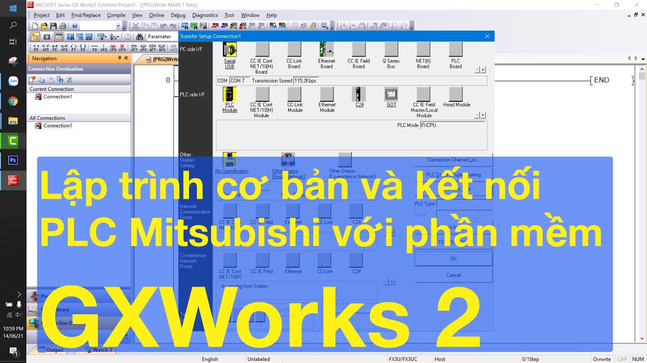 Lập trình cơ bản và kết nối PLC Mitsubishi với phần mềm GX Works 2