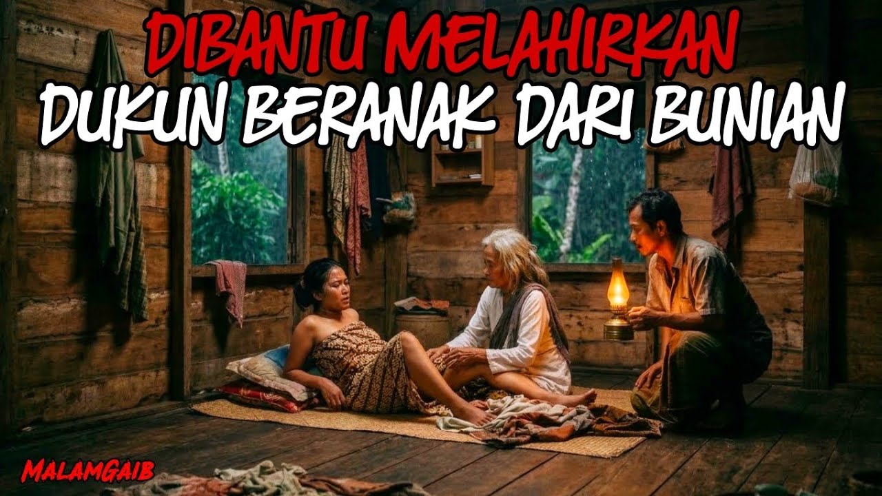 SUAMI ISTRI MISKIN DIBANTU MELAHIRKAN DUKUN BERANANK DARI KAMPUNG BUNIAN