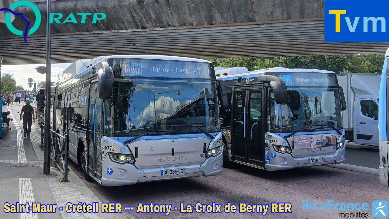 Bus Tvm RATP - Scania Citywide LFA GNV N°9272💨😈💥🌡 Saint-Maur - Créteil RER --- La Croix de Berny RER