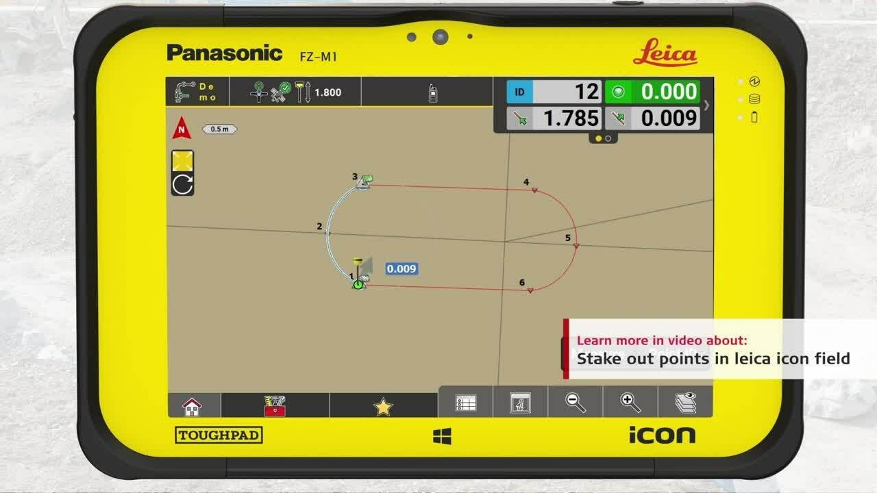 How to stake out lines and arcs in Leica iCON site