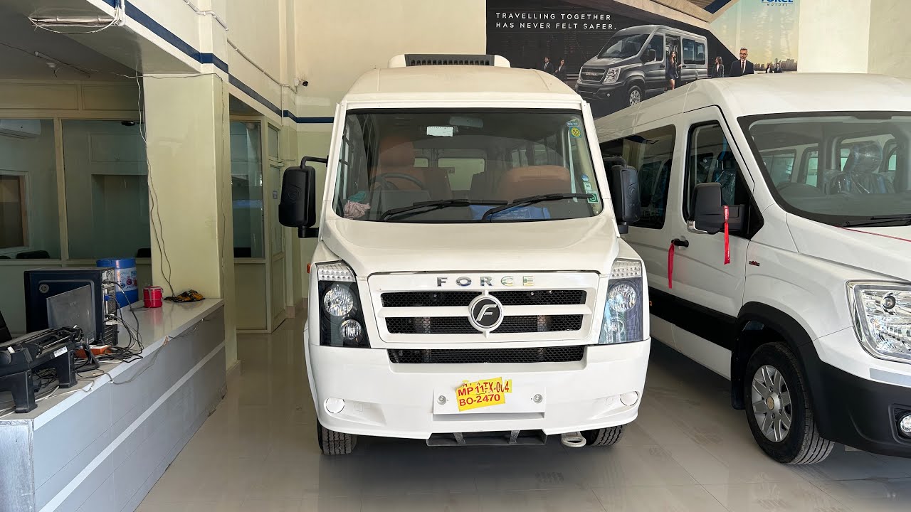 Force Traveller Super 13+D AC BS6 2024 Model Review (Price, Features, Mileage, Interior)