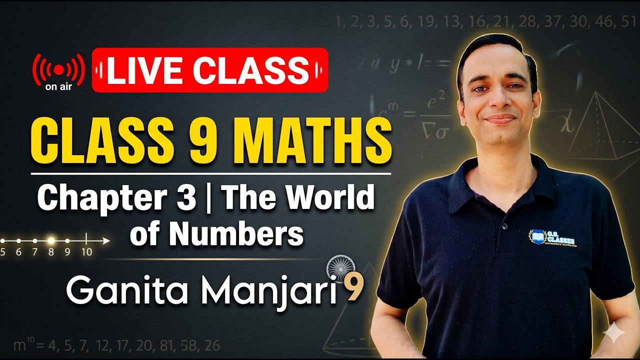 The World of Numbers Class 9 Maths Chapter 3 Exersice 3.1 &  3.2 Complete(Ganita Manjari)  LIVE