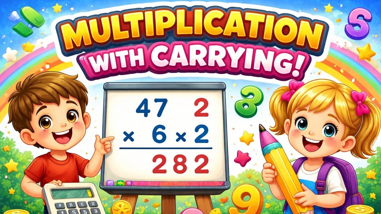 Multiplication with Carrying for Kids | Easy Step-by-Step Method ✏️