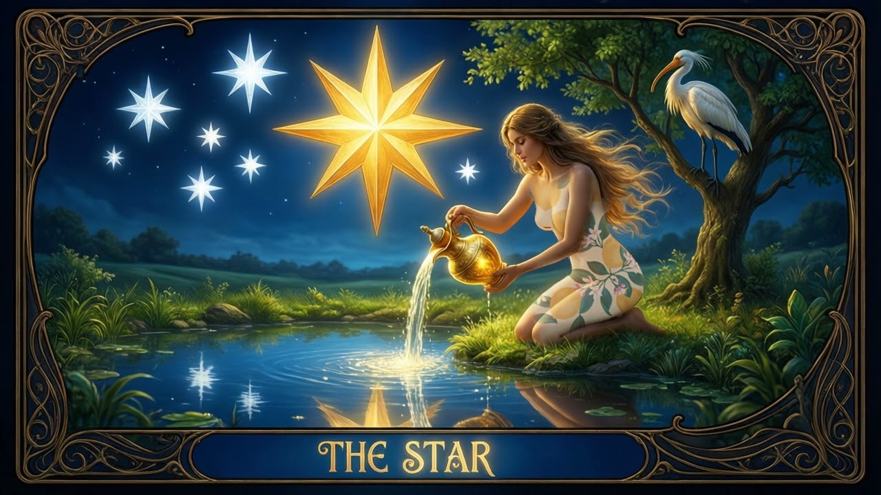Sounds of Tarot｜The Star XVII｜25 Min Meditative Crystal Bowl & Harp 🃏 塔羅之聲｜星星｜靜心音樂