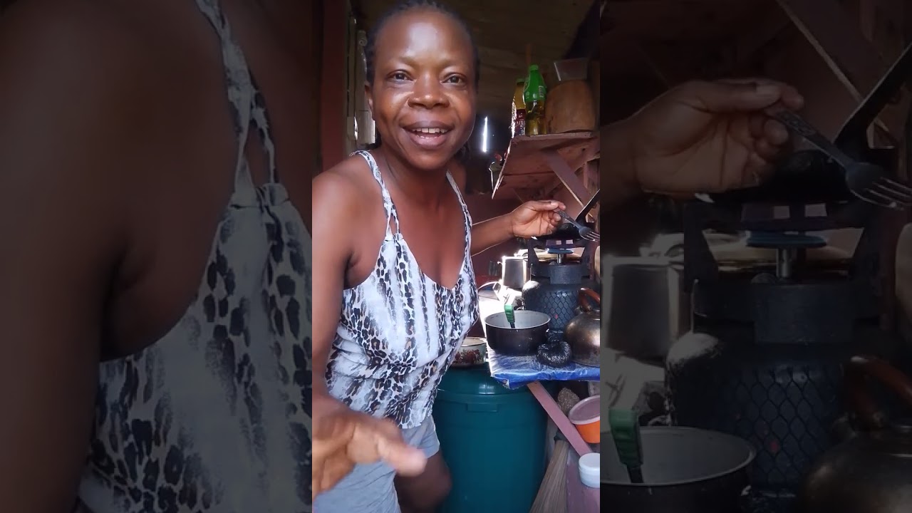 Frying akara (beans cake) in my local kitchen 