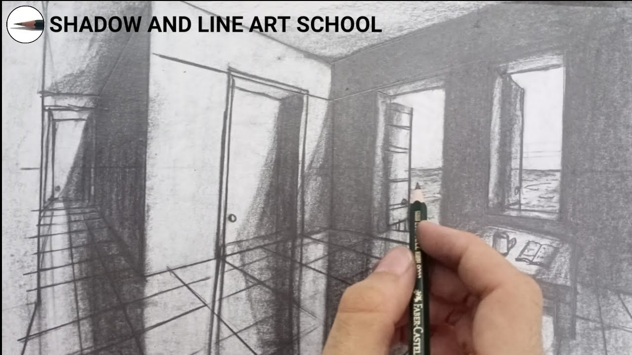 How To Draw A Room Using 2-Point Perspective, Step-By-Step.