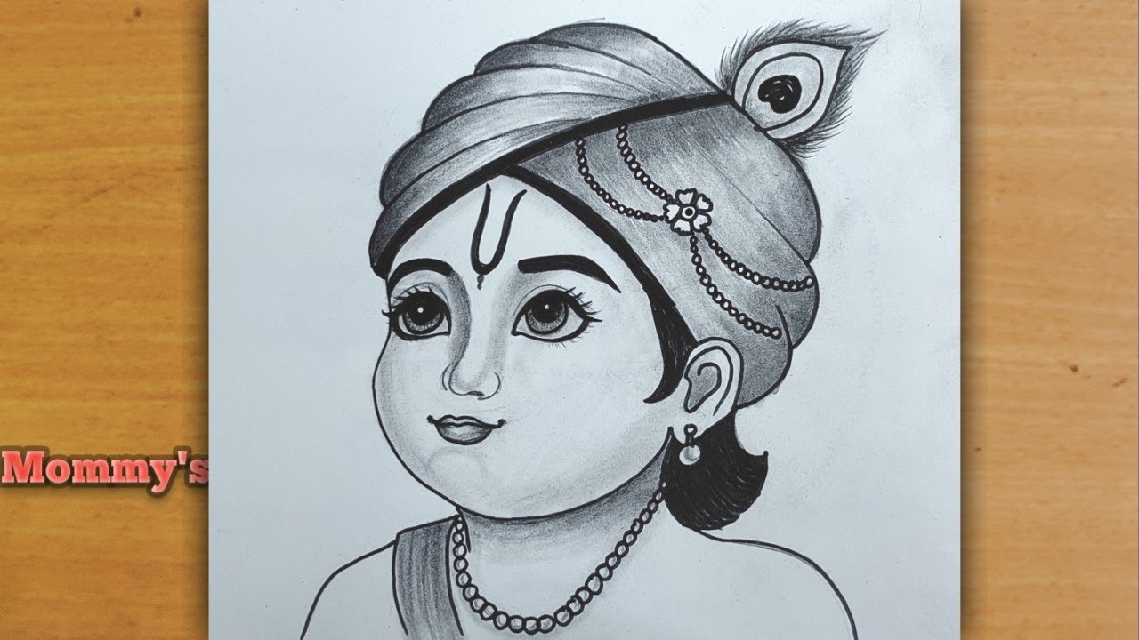  Cute Krishna Face Drawing | krishna drawing | God drawing | Easy drawing @LaviArtsOfficial 