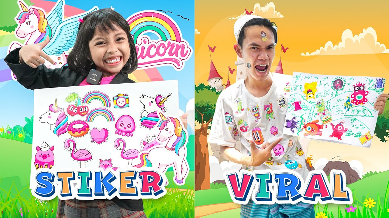 LEIKA MASUK KE DUNIA STIKER VIRAL 😍 DRAMA PARODI LEIKA VS TOMPEL CHALLENGE NEMPEL STICKER VIRAL