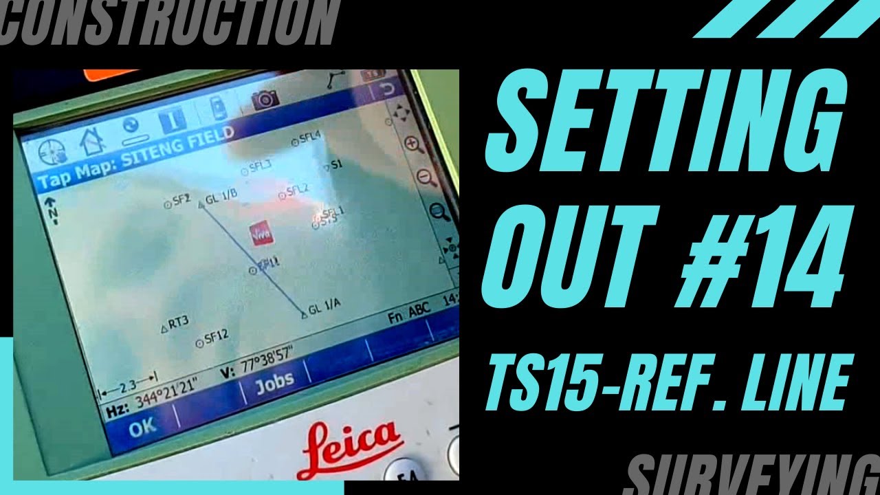 SETTING OUT #14 - How to mark a line with Leica TS15. Robotic Total Station 'Reference line' program