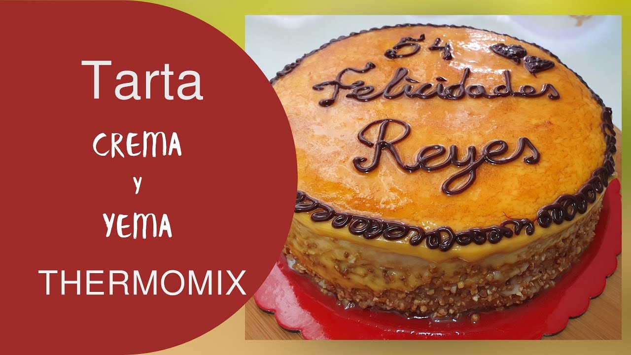 🎂TARTA de CREMA y YEMA🎂con thermomix #tarta #cumpleaños #thermomix #tarta de crema #yema #postre