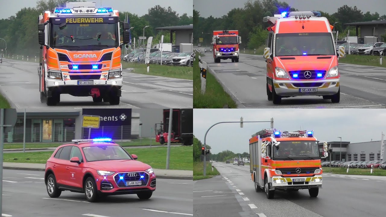 [THY - VU auf Autobahn] Einsatzfahrten Feuerwehr Stadt Kaltenkirchen