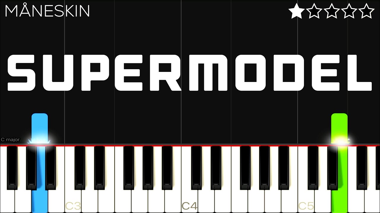 M&aring;neskin - SUPERMODEL | EASY Piano Tutorial