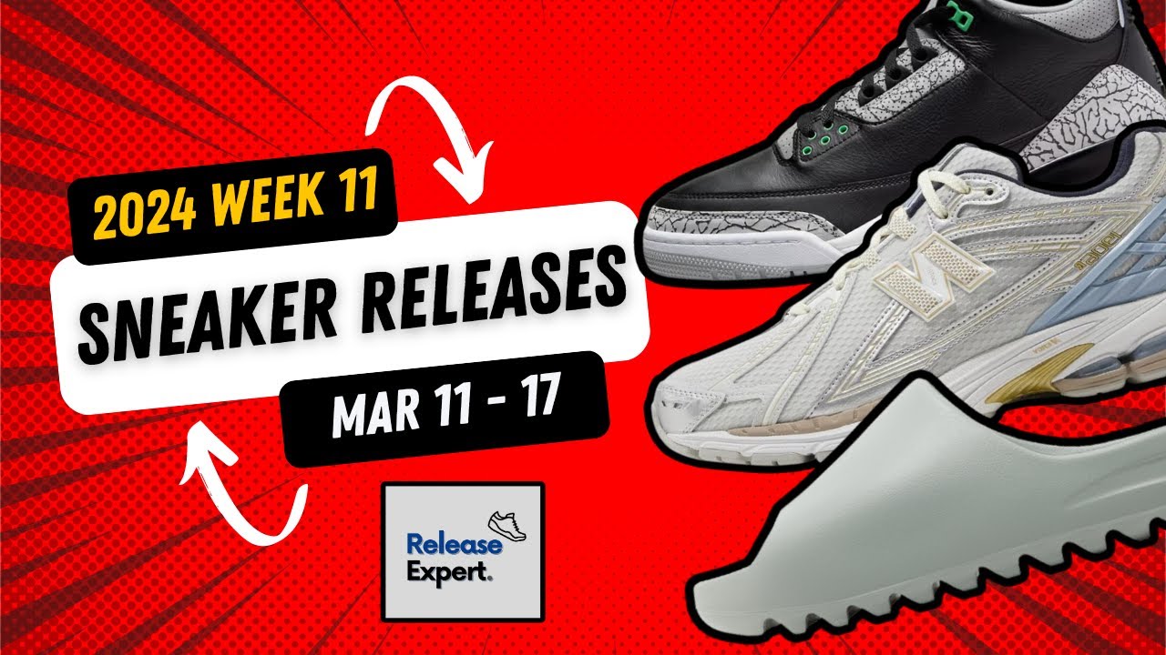 Sneaker Release Calendar | 2024 Week 11 | Mar 11 to 17 | Air Jordan 3, Adidas Yeezy Slide Salt, KITH