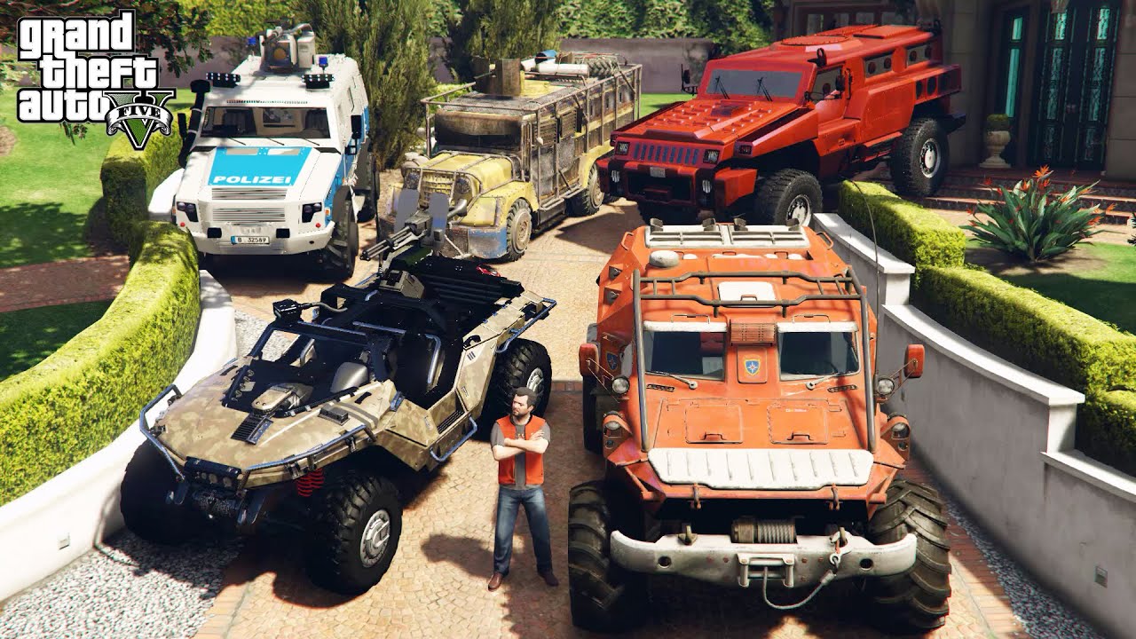 GTA 5 - Stealing Armored Emergency Vehicles with Michael! | (Real Life Cars) #25
