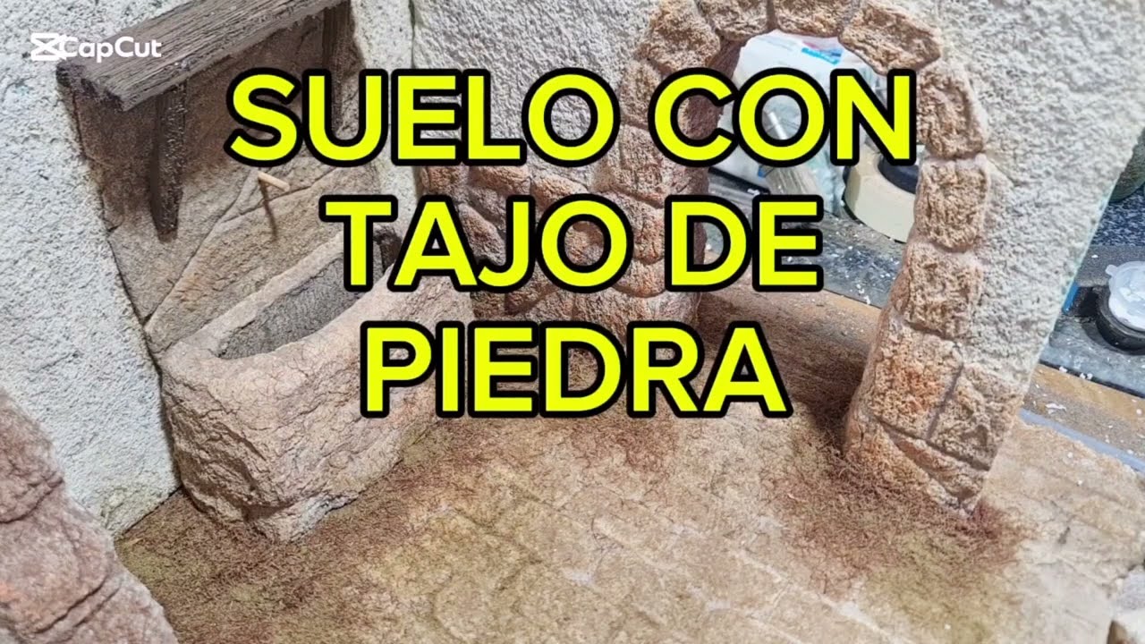 Suelo de tacos de piedra para el belén @lascosasdelalola 