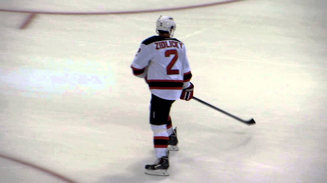 Marek Zidlicky during pre-game warm-up at the Devils @ Senators hockey game
