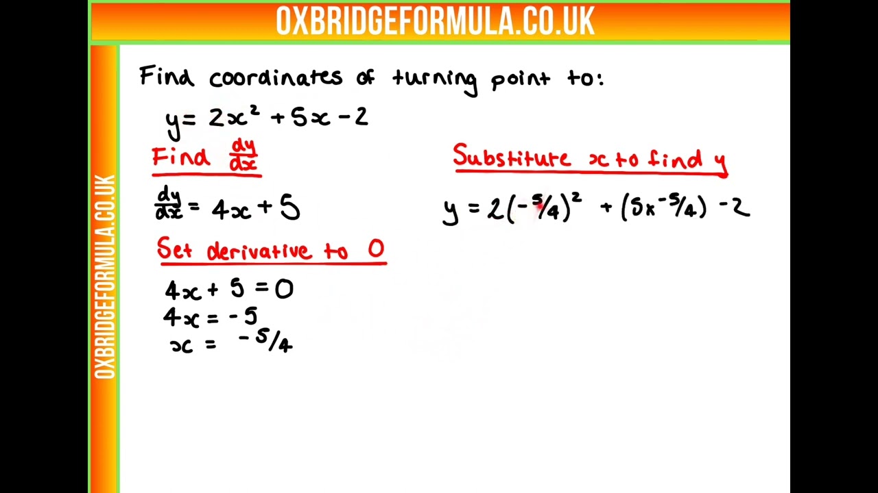 IMAT 2020 - Q54 - (Maths) - Turning Points.mov - Worked Solution