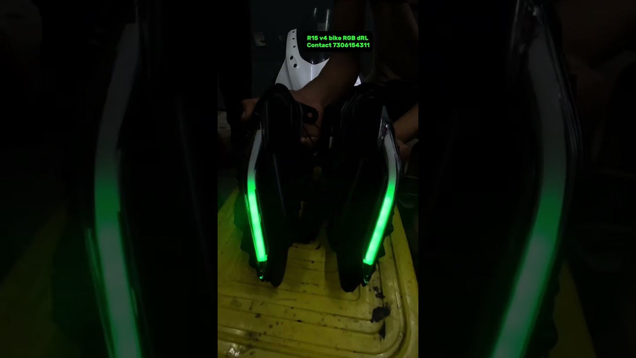 Yamaha R15 V4 bike mobile control DRL fitting video #rgb #drl #yamahabikes