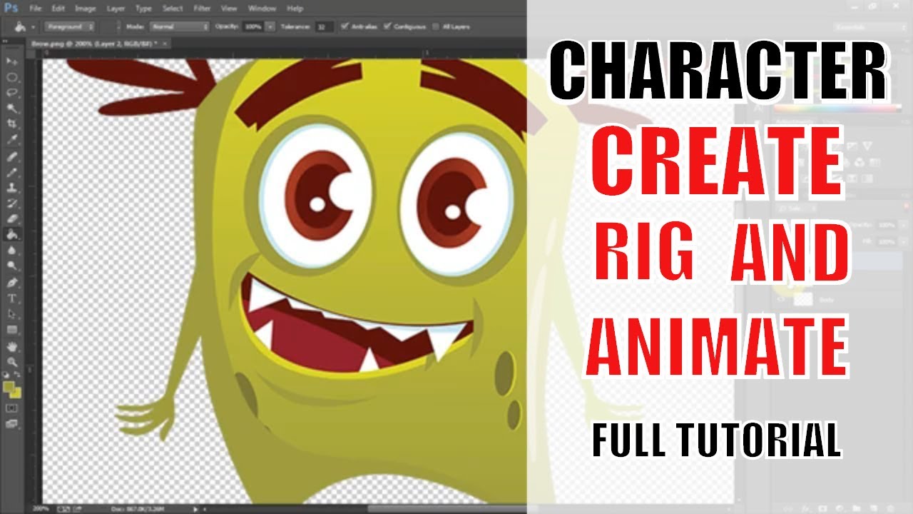 Creating Funny Characters in Photoshop - Custom Rig and animation cartoon animator 4