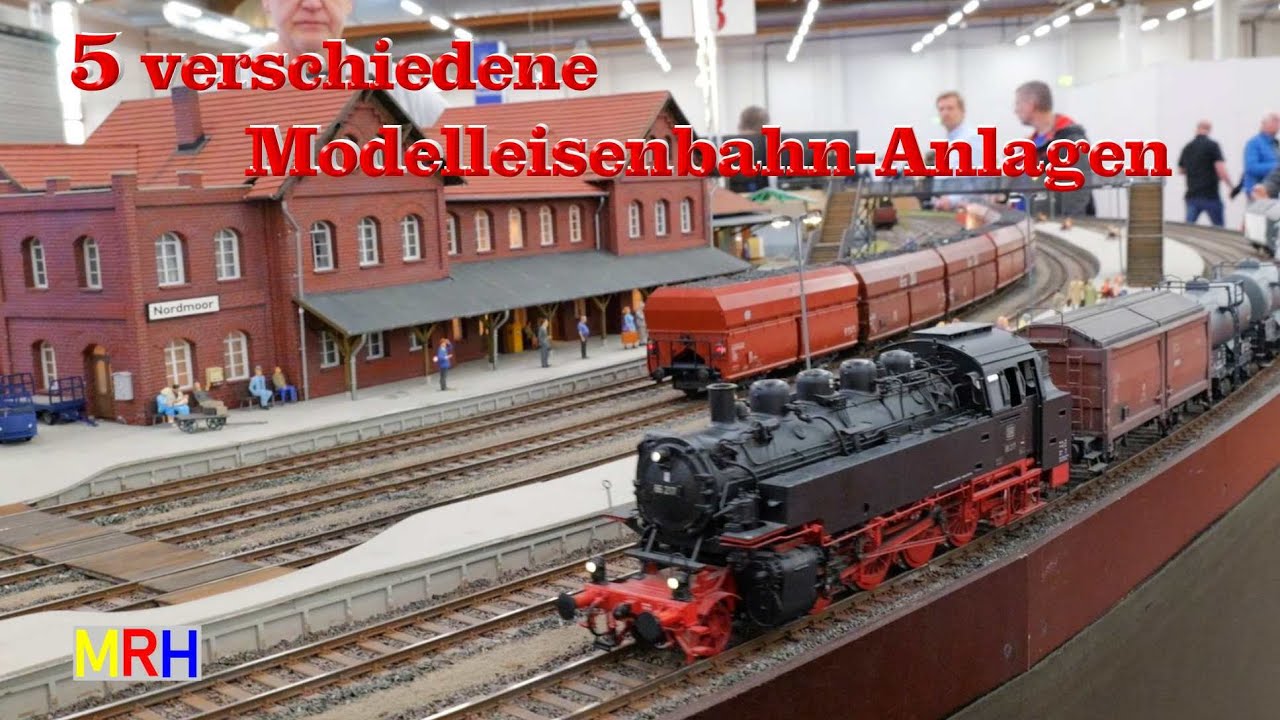 5 verschiedene   Eisenbahn - Anlagen auf den  Lipper Modellbau Tagen