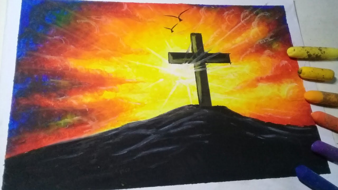 Oil pastel drawing for Lenten Season/ time lapse