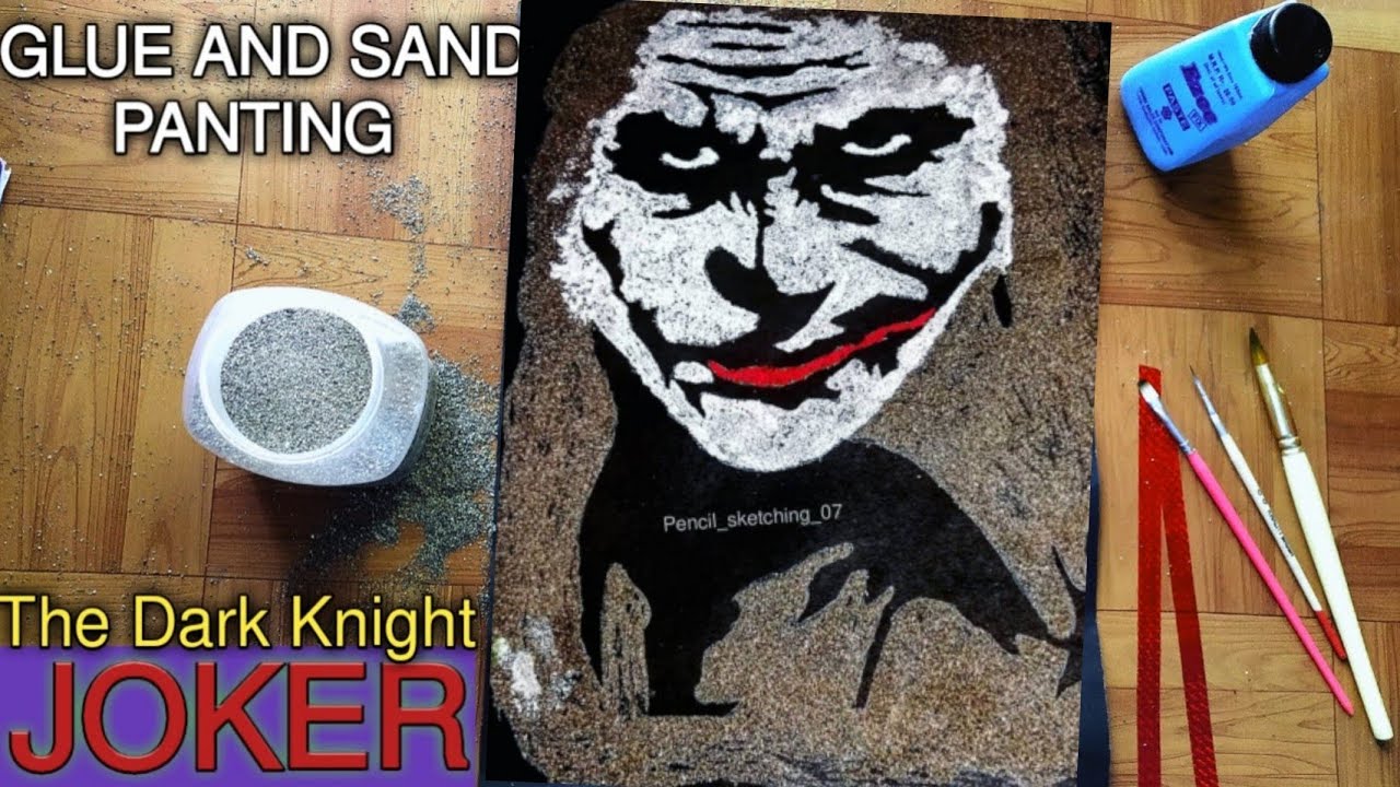 How to make Glue  panting |joker| how to make sand art  | glue and sand art |tutorial for beginners|